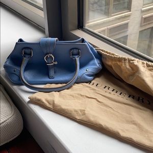 Burberry small satchel in periwinkle blue